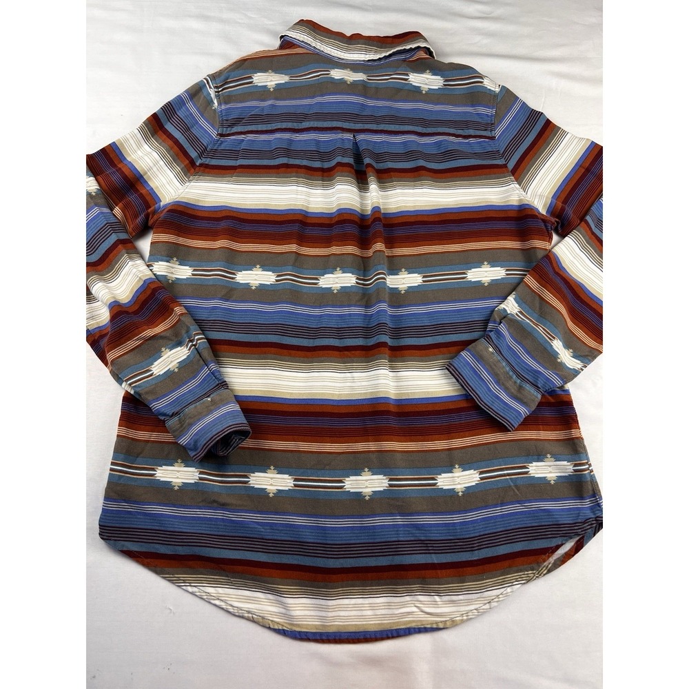 STETSON Western Shirt Aztec Stripe Button Front Southwest Rayon Women's Lg - Picture 6 of 10